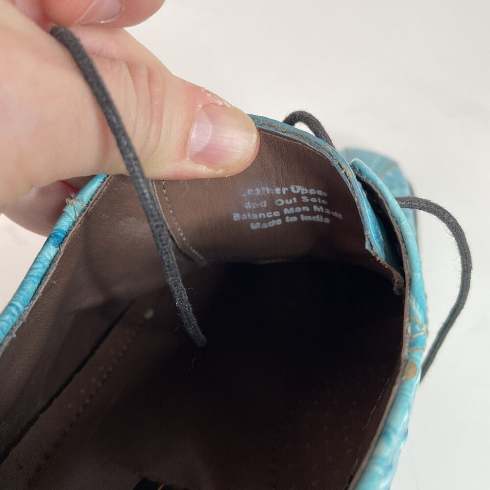 Stacy Adams Men’s Dress Shoes 12M, Blue Leather, Ostrich Print, Oxfords Rare VTG - Picture 11 of 11